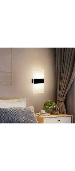 Светодиодный накладной светильник с датчиком движения Style Black | Пластик, Чёрный, Матовый/бесцветный, 225*100*30 мм