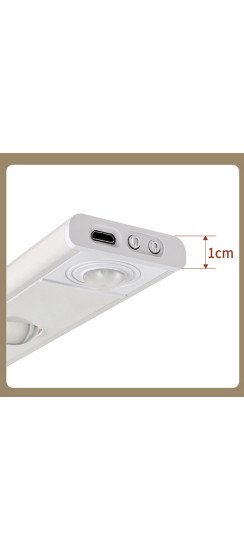 Светильник беспроводной плоский 80 см. | Пластик, Белый, 805 х 40 х 10 мм