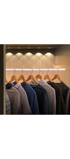 Светильник беспроводной плоский 80 см. | Пластик, Белый, 805 х 40 х 10 мм