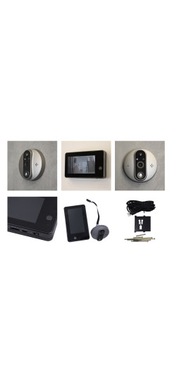 Видеоглазок ED-500PA Wi-Fi | Черный, серый, Внешние: 65*15мм Внутренний блок: 140*85*20мм