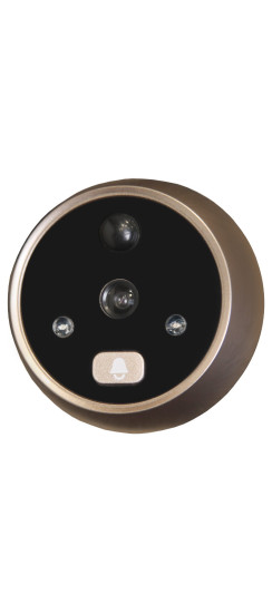 Видеоглазок Look 2 new | Черный \ золотой, Внутренний блок 95x85x17 мм Наружный блок 65x15x47 мм
