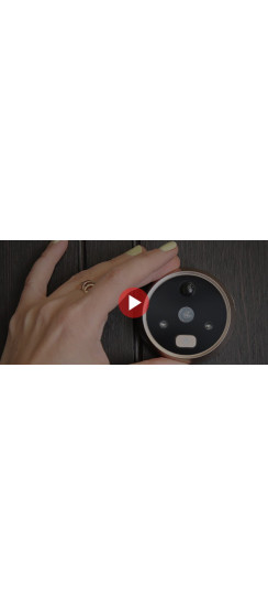 Видеоглазок Look 2 new | Черный \ золотой, Внутренний блок 95x85x17 мм Наружный блок 65x15x47 мм