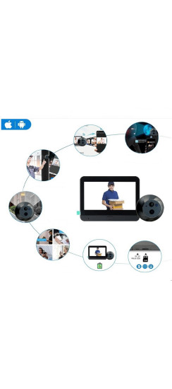 Видеоглазок wi-fi ED-300PD Black