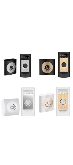 Аудио звонок Speak color | Пластик, Белый + серебро, Белый + золото, Чёрный + серебро, Чёрный + золото, Внешний блок 70*70*30 Внутренний блок 110*50*20