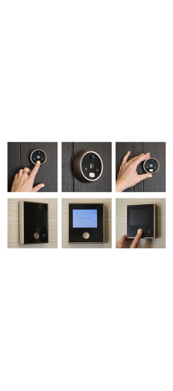 Видеоглазок Look 2 new | Черный \ золотой, Внутренний блок 95x85x17 мм Наружный блок 65x15x47 мм