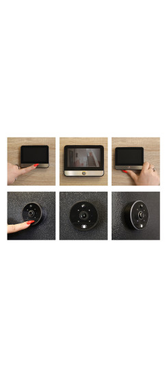 Видеоглазок S62 Wi-Fi | Черный, серый, Внешний: 65*10мм Внутренний блок 145*95*25мм