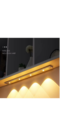 Светильник беспроводной плоский 50 см. | Пластик, Белый, 505 х 40 х 10 мм