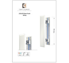 Арт. 125х35 Glass Facet Premium White, L-700 мм