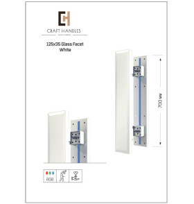 Арт. 125х35 Glass Facet Premium White, L-700 мм