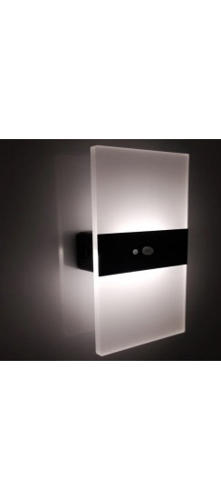 Светодиодный накладной светильник с датчиком движения Style Black | Пластик, Чёрный, Матовый/бесцветный, 225*100*30 мм