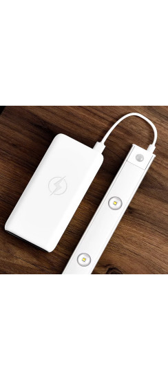 Светильник беспроводной плоский 50 см. | Пластик, Белый, 505 х 40 х 10 мм