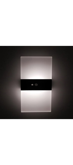 Светодиодный накладной светильник с датчиком движения Style Black | Пластик, Чёрный, Матовый/бесцветный, 225*100*30 мм