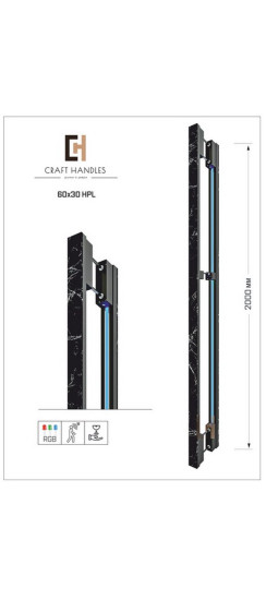 Арт. 60х30 HPL Premium Marble Black, L-2000 мм