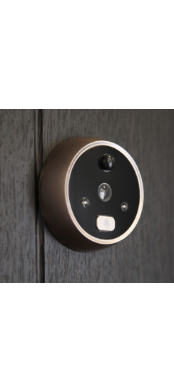 Видеоглазок Look 2 new | Черный \ золотой, Внутренний блок 95x85x17 мм Наружный блок 65x15x47 мм