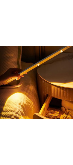 Светильник беспроводной плоский 50 см. | Пластик, Белый, 505 х 40 х 10 мм