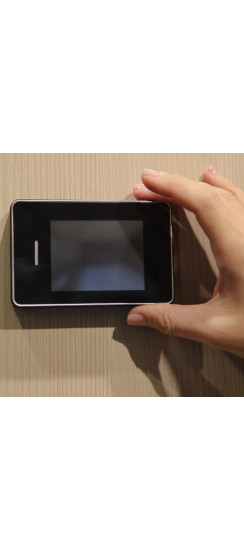 Видеоглазок Look 1 | Черный, хром, Внутренний блок 65x100x20 мм. Наружный блок 65x50x17 мм.