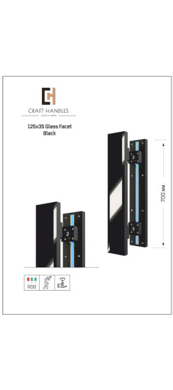 Арт. 125х35 Glass Facet Premium Black, L-700 мм