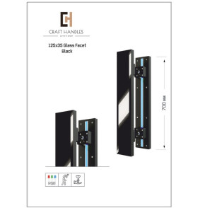 Арт. 125х35 Glass Facet Premium Black, L-700 мм