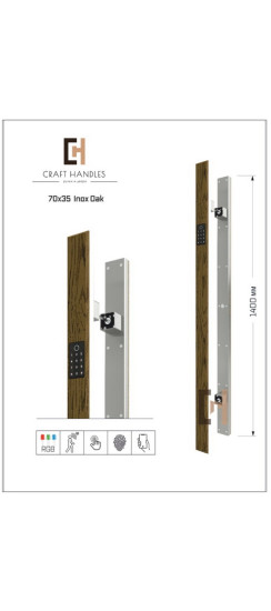Арт. 70х35 Inox Oak Premium + Dircode, L-1400мм