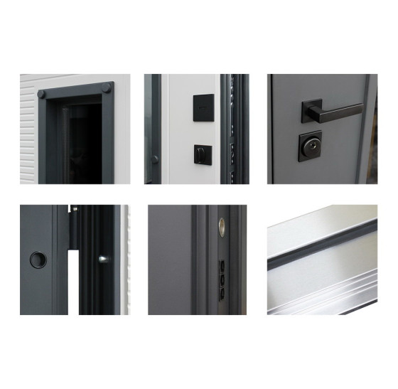 Стальная дверь "Trento" с окном (терморазрыв 3к) | Два слоя покрытия: первый слой - цинкогрунт, второй слой - порошковое покрытие  