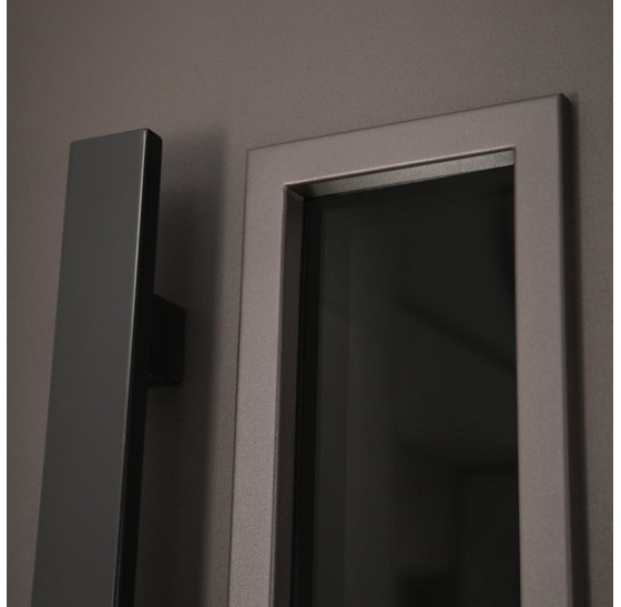 Стальная дверь "Barone" с окном (терморазрыв 3к) | Два слоя покрытия: первый слой - цинкогрунт, второй слой - порошковое покрытие 