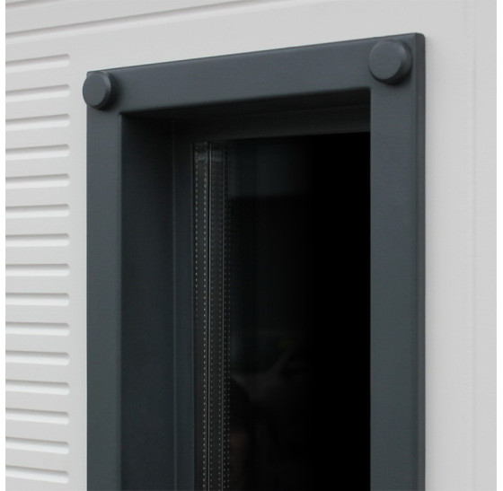 Стальная дверь "Trento" с окном (терморазрыв 3к) | Два слоя покрытия: первый слой - цинкогрунт, второй слой - порошковое покрытие  