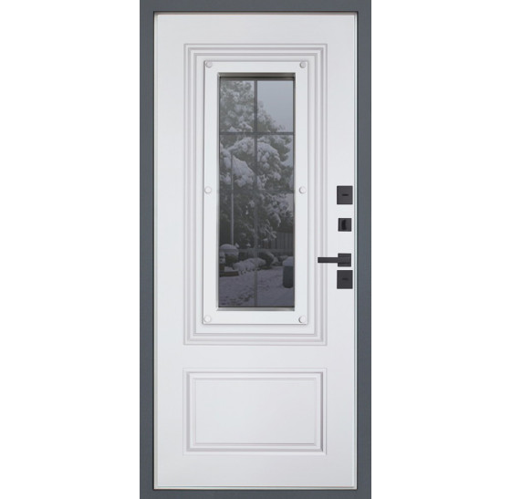 Стальная дверь Арктика с окном (терморазрыв 3к) | Два слоя покрытия: первый слой - цинкогрунт, второй слой - порошковое покрытие. Цвет 