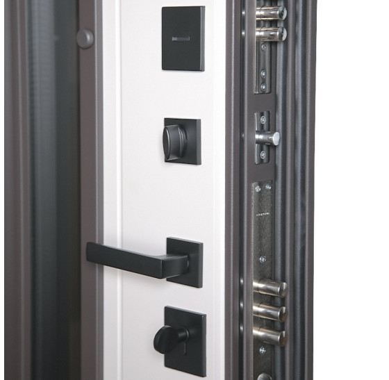 Стальная дверь "Barone" с окном (терморазрыв 3к) | Два слоя покрытия: первый слой - цинкогрунт, второй слой - порошковое покрытие 