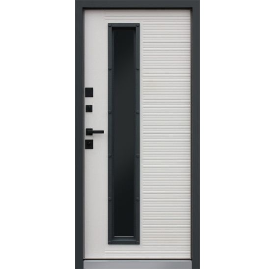 Стальная дверь "Trento" с окном (терморазрыв 3к) | Два слоя покрытия: первый слой - цинкогрунт, второй слой - порошковое покрытие  