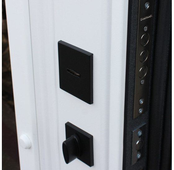 Стальная дверь "Titanium" с окном и английской решеткой (терморазрыв 3к) | Два цвета покраски рамы и полотна: внешняя сторона - 