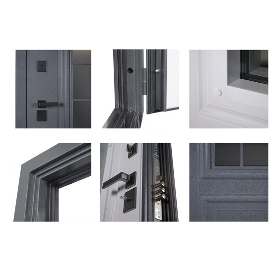 Стальная дверь Арктика с окном (терморазрыв 3к) | Два слоя покрытия: первый слой - цинкогрунт, второй слой - порошковое покрытие. Цвет 