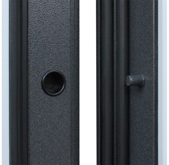 Стальная дверь "Titanium" с окном и английской решеткой (терморазрыв 3к) | Два цвета покраски рамы и полотна: внешняя сторона - 