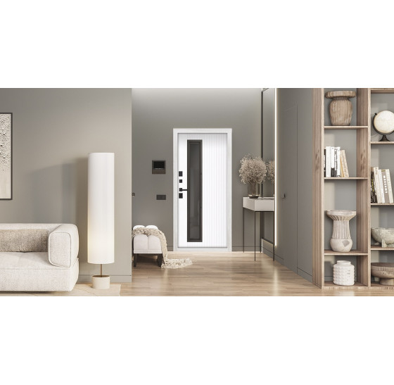 Стальная дверь "Arteon" с окном (терморазрыв 3к) | Два слоя покрытия металла: первый слой - цинкогрунт, второй слой - порошковое покрытие 