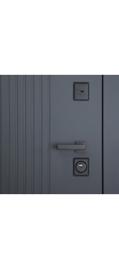 Стальная дверь "Вертикаль" с зеркалом | Порошковое покрытие 