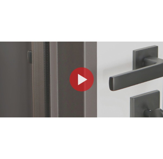 Стальная дверь "Arteon" с окном (терморазрыв 3к) | Два слоя покрытия металла: первый слой - цинкогрунт, второй слой - порошковое покрытие 