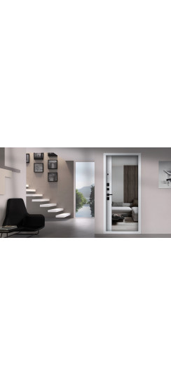 Стальная дверь "Ливерпуль с зеркалом" | Порошковое покрытие 