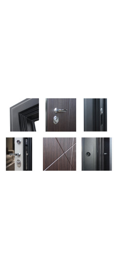 Стальная дверь "Вектор" с зеркалом | Порошковое покрытие 