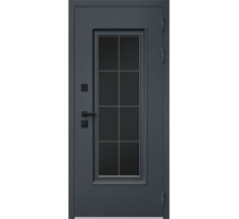 Стальная дверь "Titanium" с окном и английской решеткой (терморазрыв 3к)