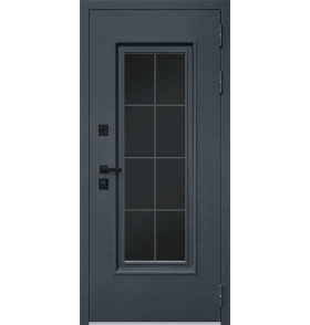 Стальная дверь "Titanium" с окном и английской решеткой (терморазрыв 3к)