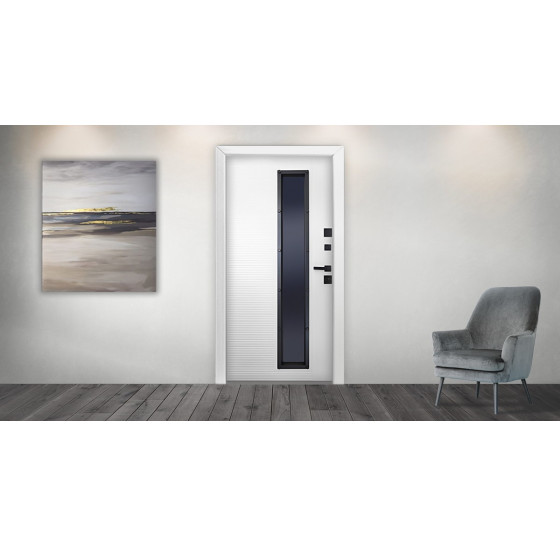 Стальная дверь "Trento" с окном (терморазрыв 3к) | Два слоя покрытия: первый слой - цинкогрунт, второй слой - порошковое покрытие  