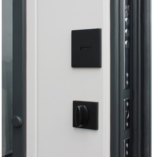 Стальная дверь "Trento" с окном (терморазрыв 3к) | Два слоя покрытия: первый слой - цинкогрунт, второй слой - порошковое покрытие  