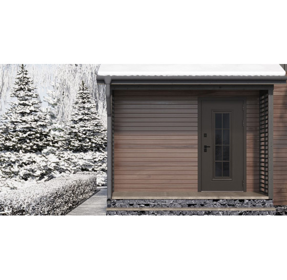 Стальная дверь "Тундра" с окном (терморазрыв 3к) | Два слоя покрытия: первый слой - цинкогрунт, второй слой - порошковое покрытие (цвет 