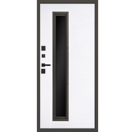 Стальная дверь "Barone" с окном (терморазрыв 3к) | Два слоя покрытия: первый слой - цинкогрунт, второй слой - порошковое покрытие 