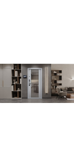 Стальная дверь "Лира" с зеркалом | Порошковое покрытие 