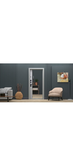 Стальная дверь "Ньюкасл" с зеркалом | Порошковое покрытие 