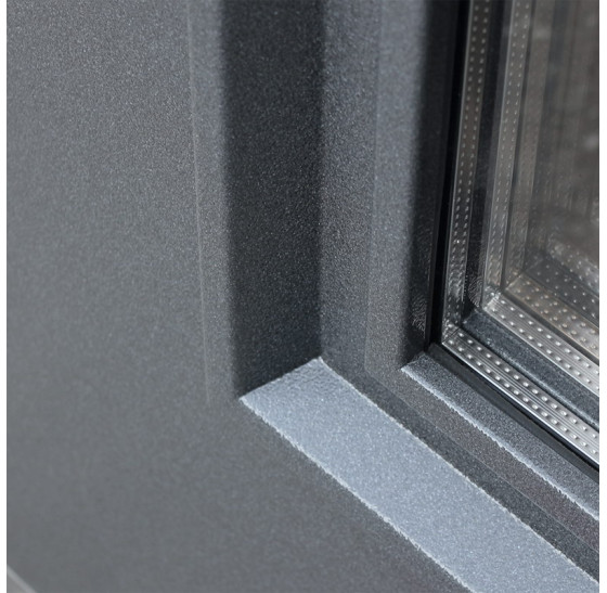 Стальная дверь "Titanium" с окном и английской решеткой (терморазрыв 3к) | Два цвета покраски рамы и полотна: внешняя сторона - 