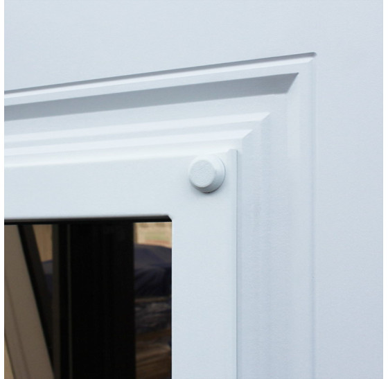 Стальная дверь "Titanium" с окном и английской решеткой (терморазрыв 3к) | Два цвета покраски рамы и полотна: внешняя сторона - 