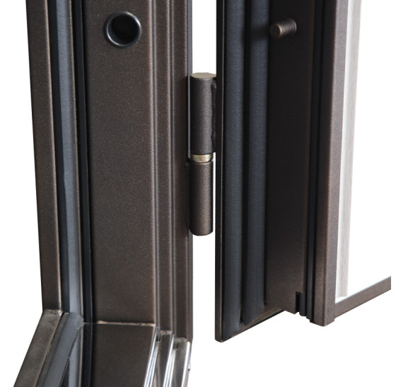 Стальная дверь "Аляска" с окном и лазерной резкой (терморазрыв) | Два слоя покрытия: первый слой - цинкогрунт, второй слой - порошковое покрытие  