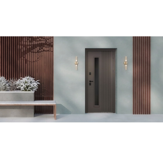 Стальная дверь "Arteon" с окном (терморазрыв 3к) | Два слоя покрытия металла: первый слой - цинкогрунт, второй слой - порошковое покрытие 