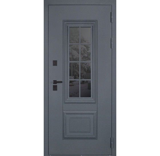 Стальная дверь Арктика с окном (терморазрыв 3к) | Два слоя покрытия: первый слой - цинкогрунт, второй слой - порошковое покрытие. Цвет 